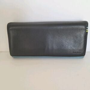 Paul Smith Love Letter Cow Leather Wallet Black Blue Boho Designer Large Envelop